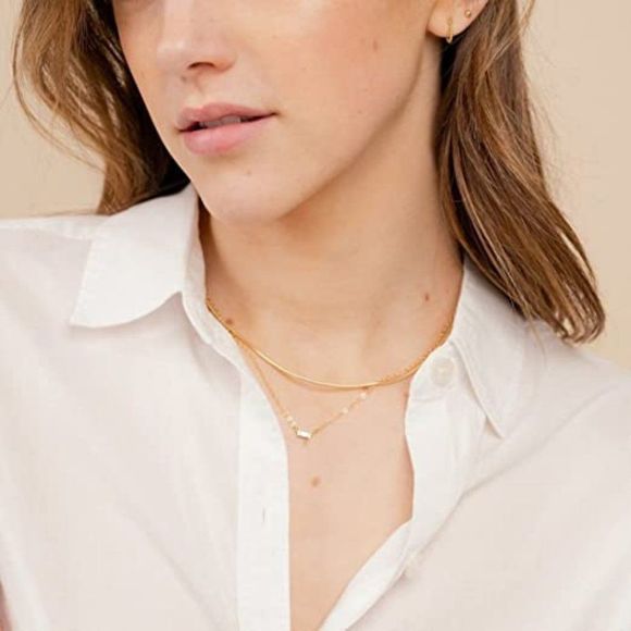 Women Dainty Gold Necklace Set 14K Gold Plated layered necklaces - Picture 2 of 4